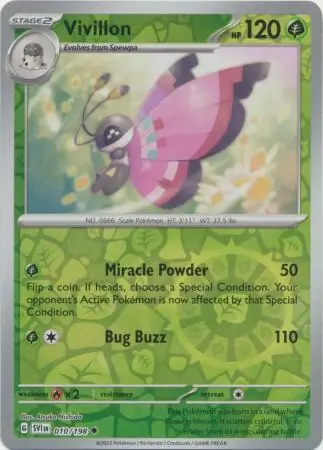 Vivillon Reverse Holo Pokemon card from Scarlet & Violet Base