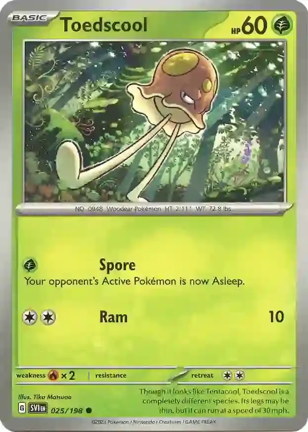 Toedscool Pokemon card from Scarlet & Violet Base
