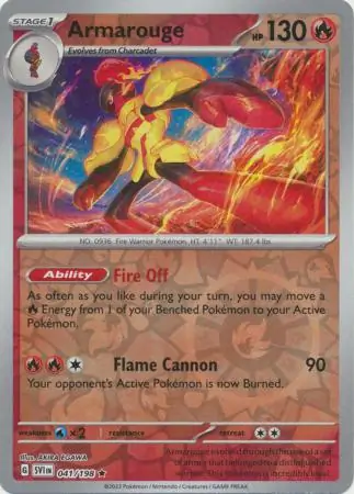 Armarouge Reverse Holo Pokemon card from Scarlet & Violet Base