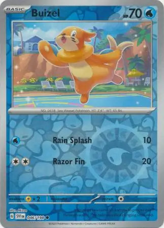 Buizel Reverse Holo Pokemon card from Scarlet & Violet Base