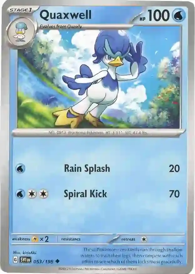 Quaxwell Pokemon card from Scarlet & Violet Base