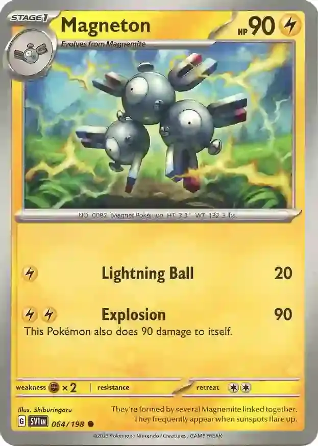 Magneton Pokemon card from Scarlet & Violet Base