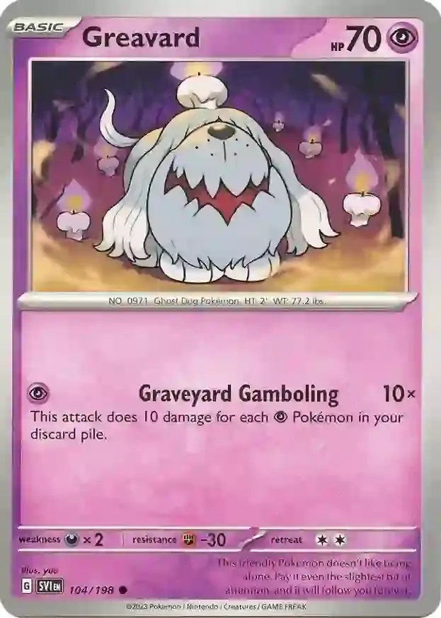 Greavard Pokemon card from Scarlet & Violet Base