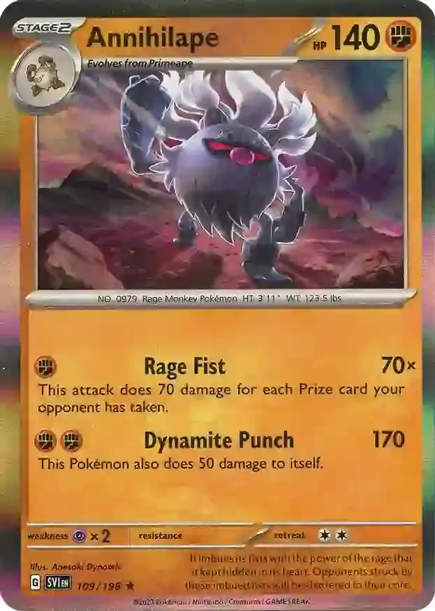 Annihilape Pokemon card from Scarlet & Violet Base
