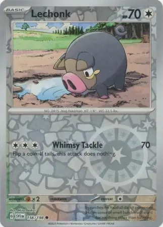 Lechonk Reverse Holo Pokemon card from Scarlet & Violet Base