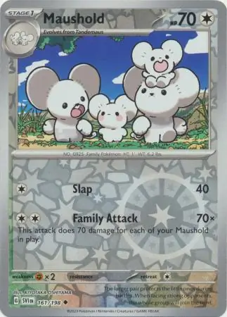 Maushold Reverse Holo Pokemon card from Scarlet & Violet Base