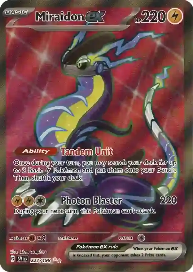 Miraidon ex Pokemon card from Scarlet & Violet Base