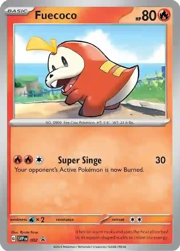 Fuecoco Pokemon card from Scarlet & Violet Promos