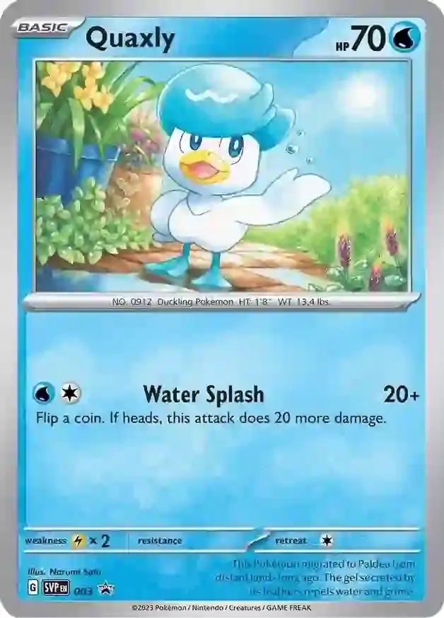 Quaxly Pokemon card from Scarlet & Violet Promos