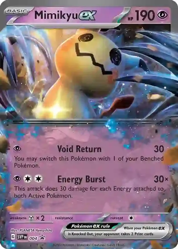 Mimikyu ex Pokemon card from Scarlet & Violet Promos