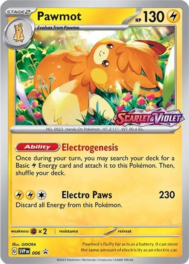 Pawmot Pokemon card from Scarlet & Violet Promos