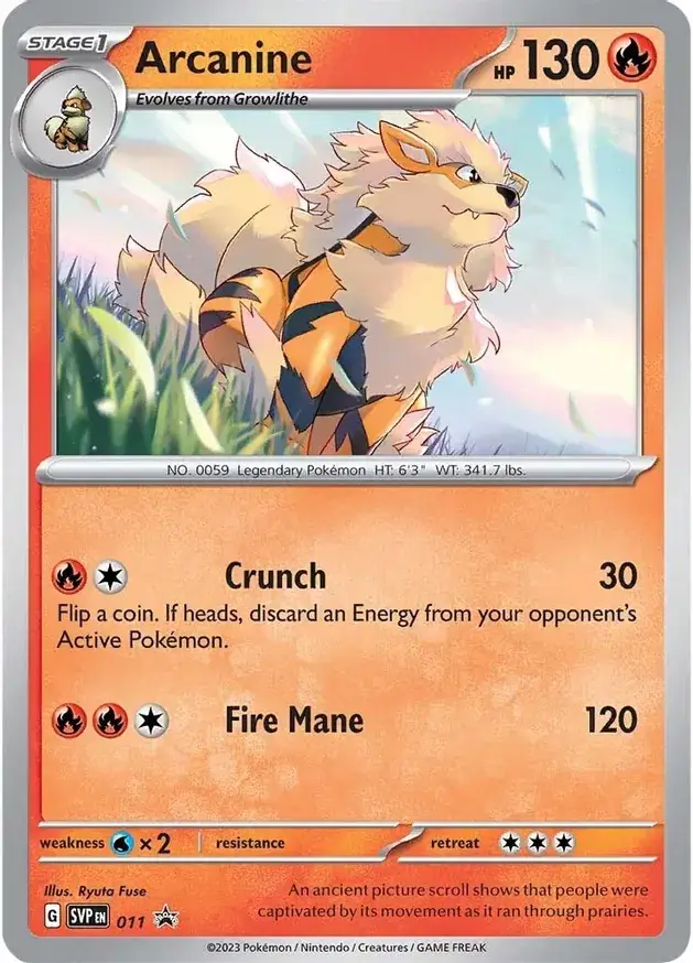 Arcanine Pokemon card from Scarlet & Violet Promos