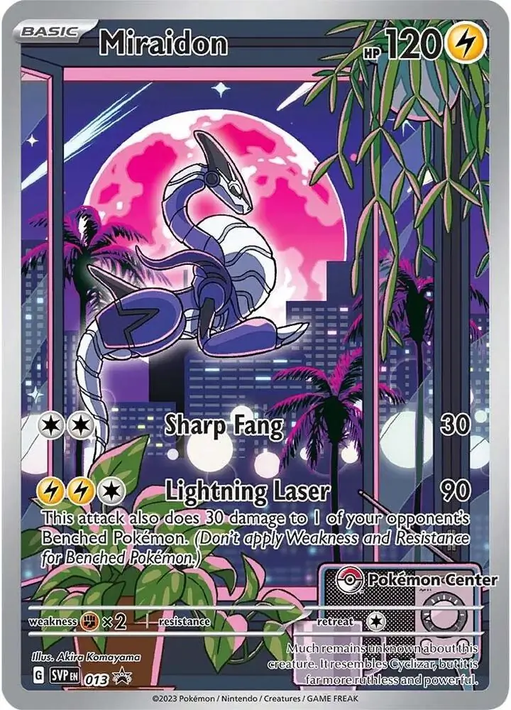 Miraidon Pokemon Center Pokemon card from Scarlet & Violet Promos