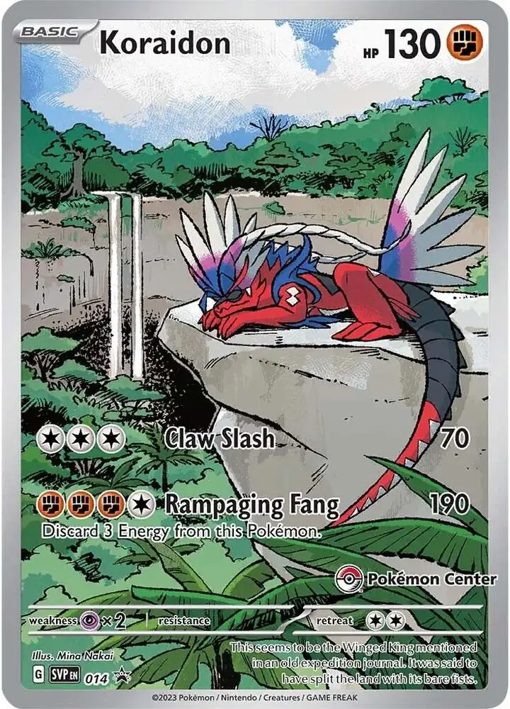 Koraidon Pokemon Center Pokemon card from Scarlet & Violet Promos