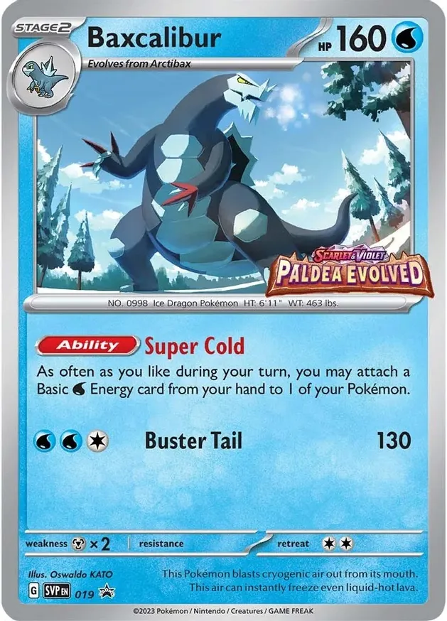 Baxcalibur Pokemon card from Scarlet & Violet Promos