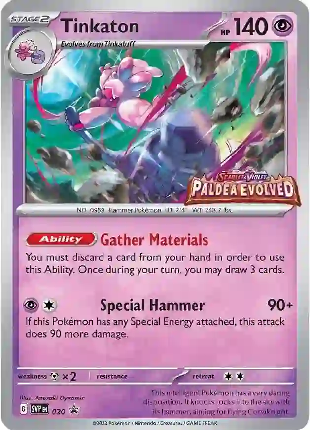 Tinkaton Pokemon card from Scarlet & Violet Promos