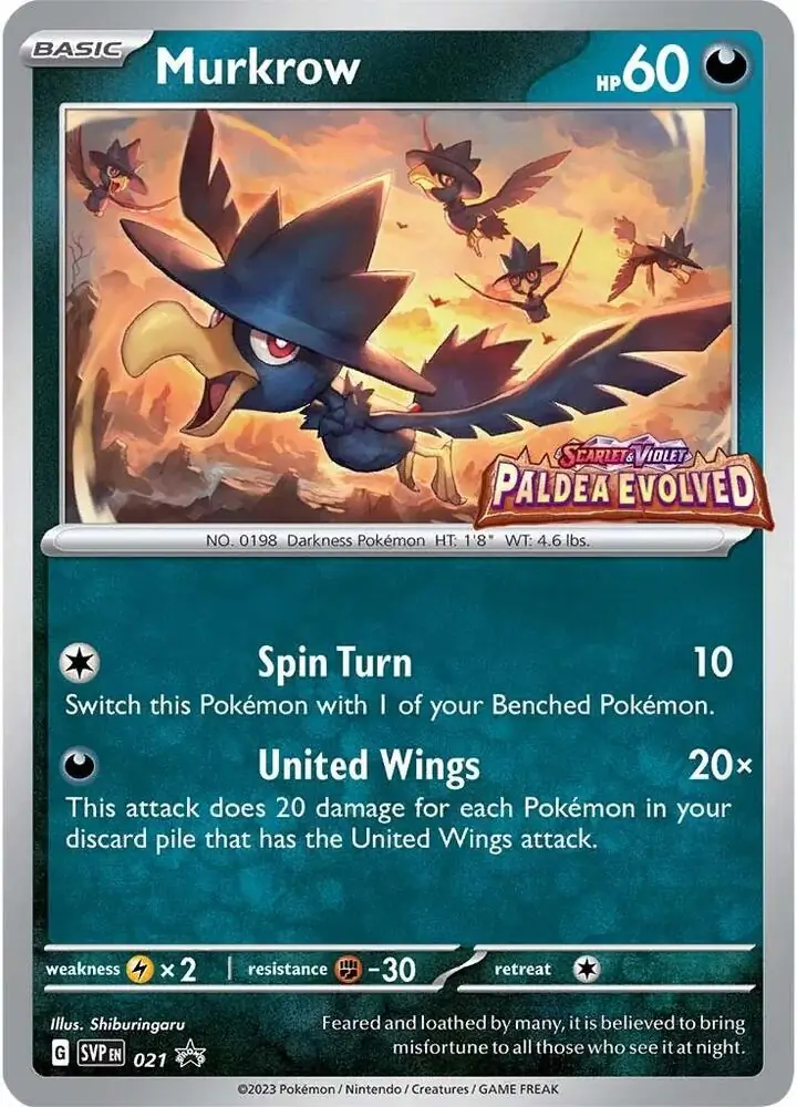 Murkrow Pokemon card from Scarlet & Violet Promos