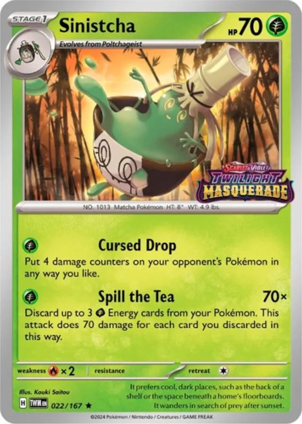 Sinistcha Pokemon card from Scarlet & Violet Promos