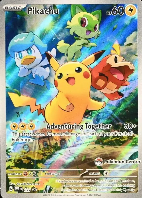 Pikachu Pokemon Center Pokemon card from Scarlet & Violet Promos