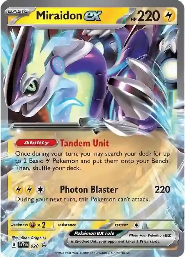 Miraidon ex Pokemon card from Scarlet & Violet Promos