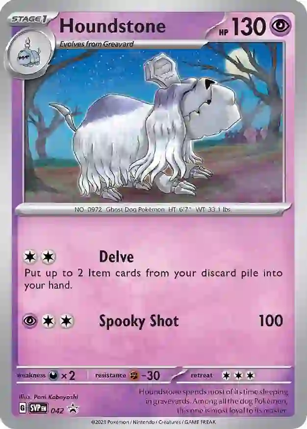 Houndstone Pokemon card from Scarlet & Violet Promos