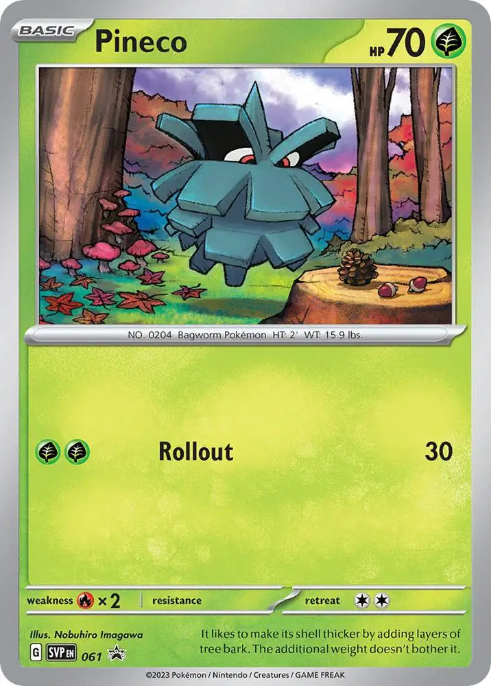 Pineco Pokemon card from Scarlet & Violet Promos