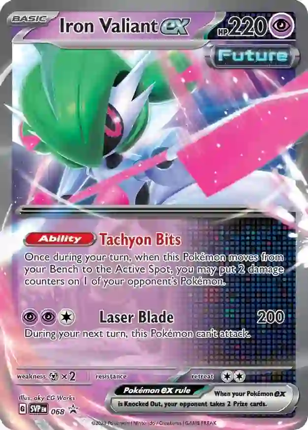 Iron Valiant ex Pokemon card from Scarlet & Violet Promos