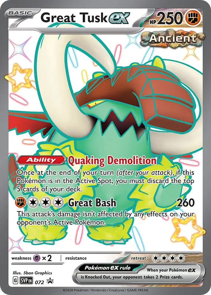 Great Tusk ex Pokemon card from Scarlet & Violet Promos