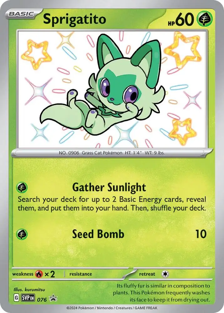 Sprigatito Pokemon card from Scarlet & Violet Promos
