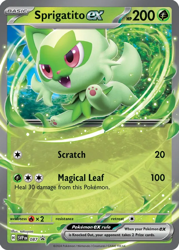 Sprigatito ex Pokemon card from Scarlet & Violet Promos