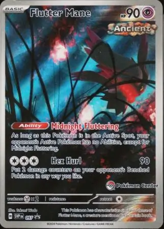 Flutter Mane Pokemon Center Pokemon card from Scarlet & Violet Promos