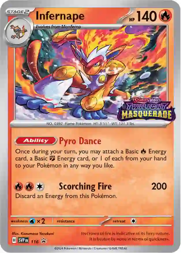 Infernape Pokemon card from Scarlet & Violet Promos