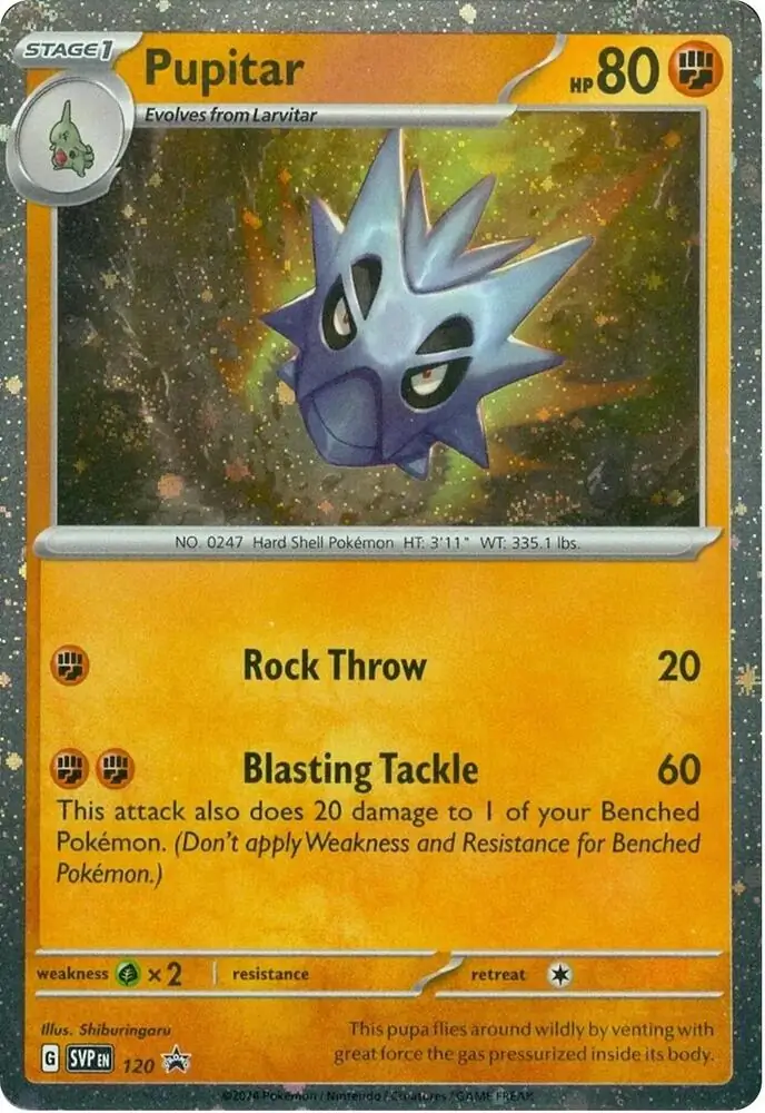 Pupitar Pokemon card from Scarlet & Violet Promos