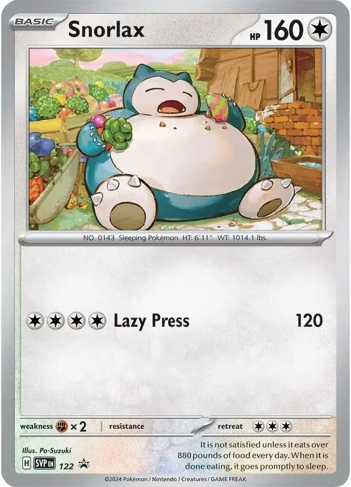Snorlax Pokemon card from Scarlet & Violet Promos