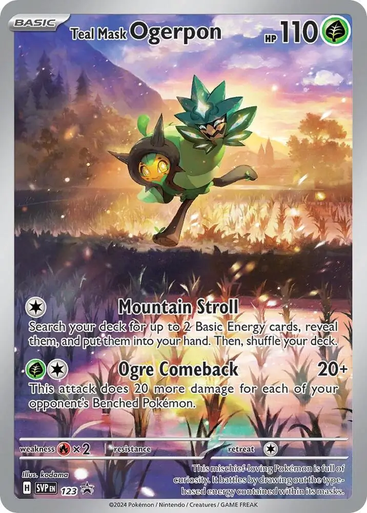 Teal Mask Ogerpon Pokemon card from Scarlet & Violet Promos