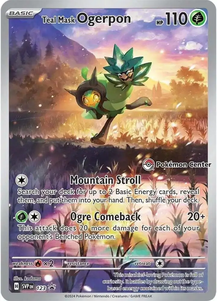 Teal Mask Ogerpon Pokemon Center Pokemon card from Scarlet & Violet Promos
