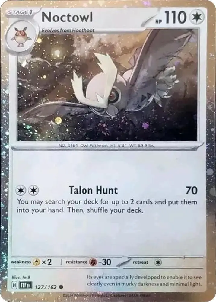 Noctowl Cosmos Holo Pokemon card from Scarlet & Violet Promos
