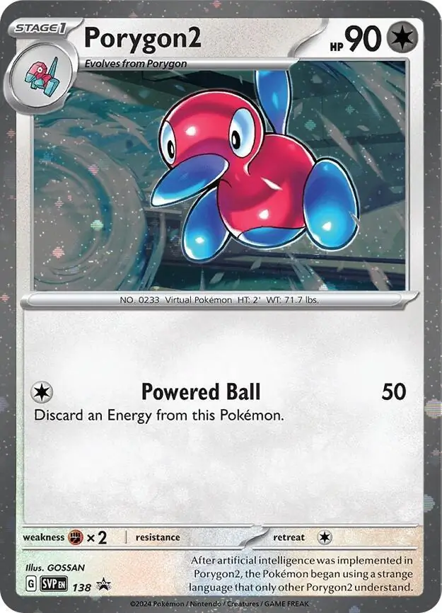 Porygon2 Cosmos Holo Pokemon card from Scarlet & Violet Promos