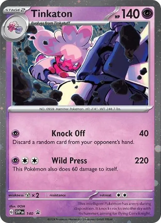 Tinkaton Cosmos Holo Pokemon card from Scarlet & Violet Promos