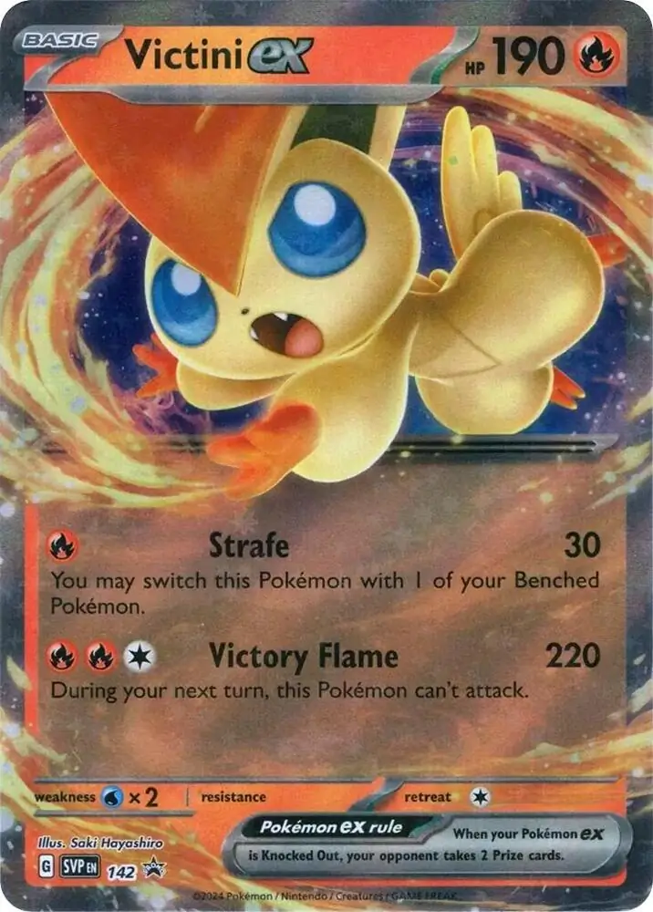 Victini ex Pokemon card from Scarlet & Violet Promos