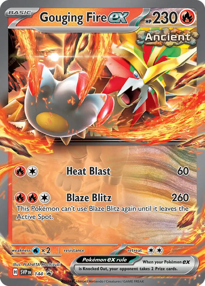 Gouging Fire ex Pokemon card from Scarlet & Violet Promos