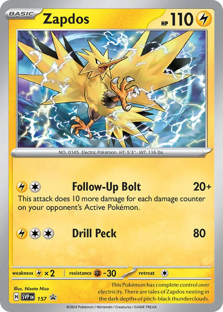 Zapdos Pokemon card from Scarlet & Violet Promos