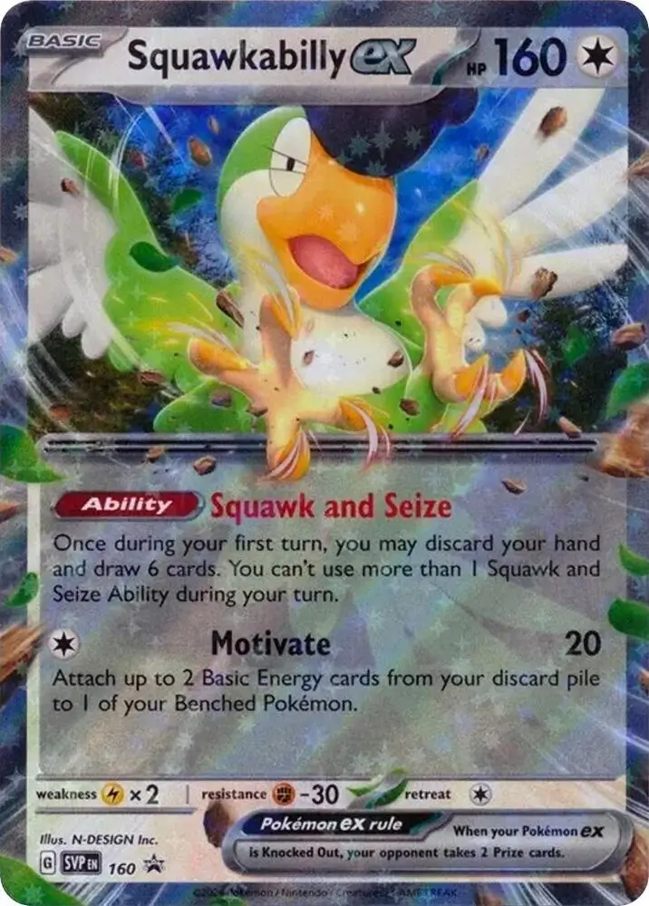 Squawkabilly ex Pokemon card from Scarlet & Violet Promos