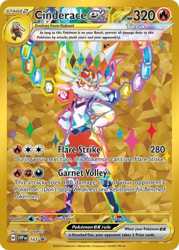Cinderace ex Pokemon card from Scarlet & Violet Promos