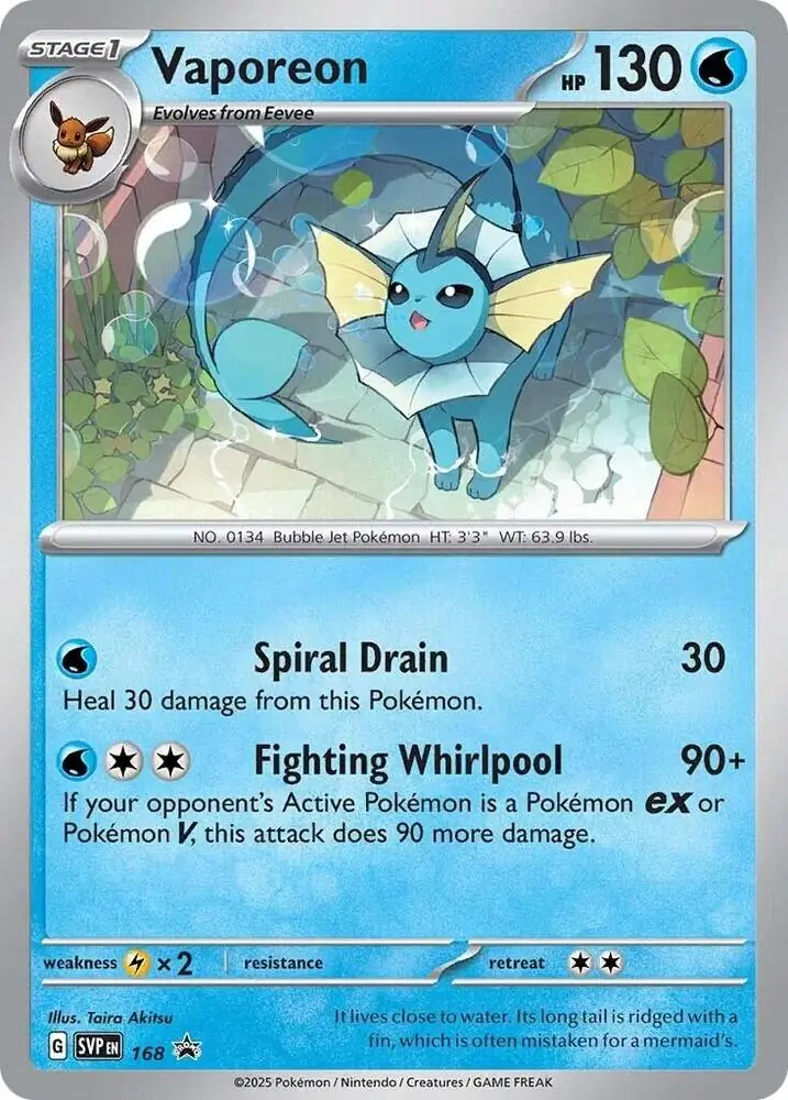 Vaporeon Pokemon card from Scarlet & Violet Promos