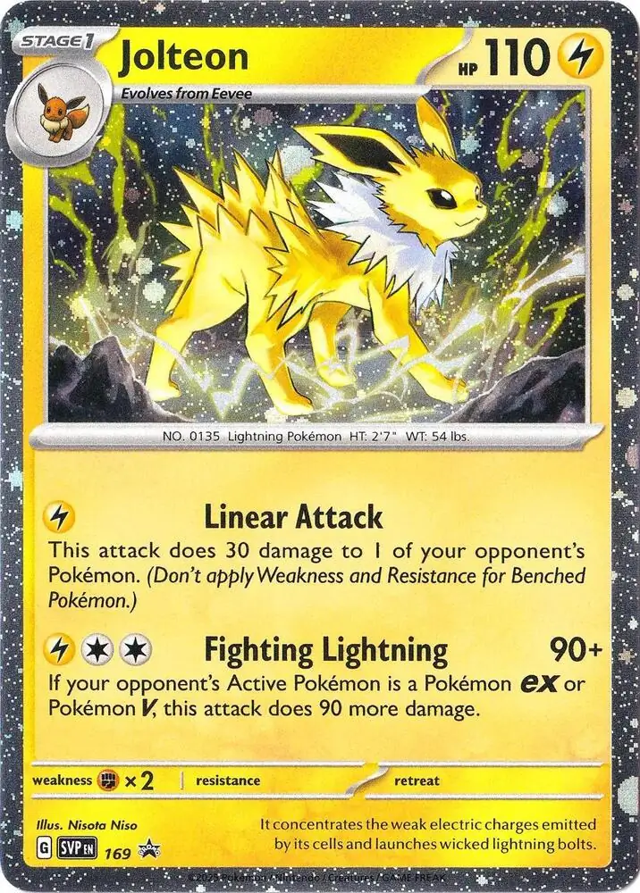 Jolteon Cosmos Holo Pokemon card from Scarlet & Violet Promos