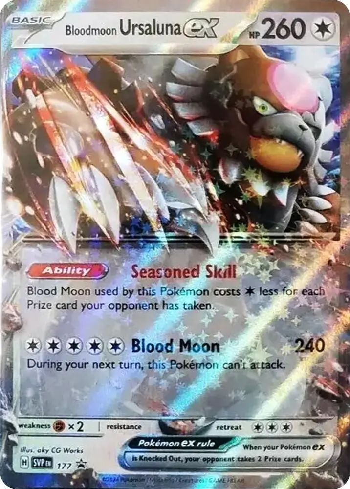 Bloodmoon Ursaluna ex Pokemon card from Scarlet & Violet Promos