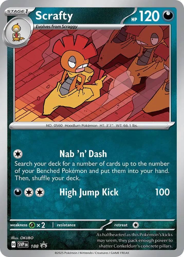 Scrafty Pokemon card from Scarlet & Violet Promos