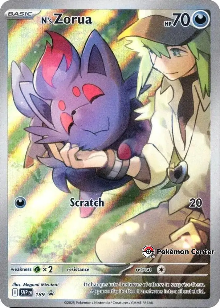 N's Zorua Pokemon Center Pokemon card from Scarlet & Violet Promos