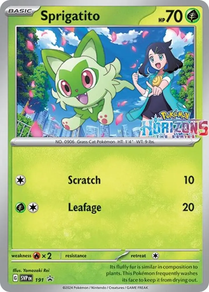 Sprigatito Pokemon card from Scarlet & Violet Promos